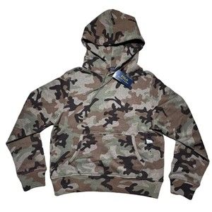 New Polo Ralph Lauren Camouflage Hoodie Sweater Green Women's size Small